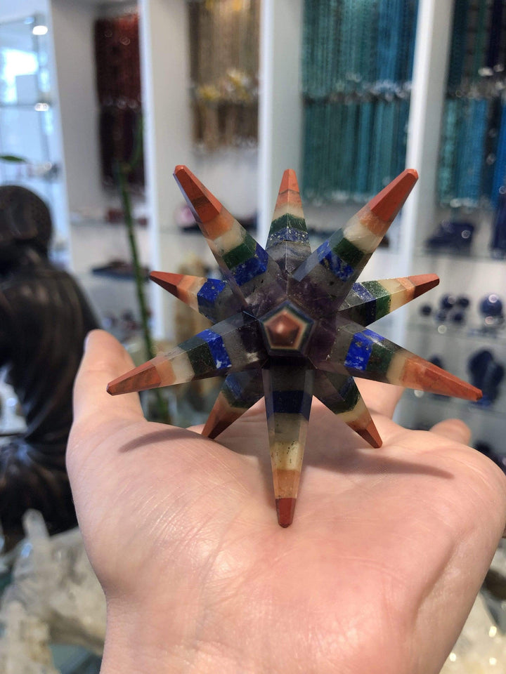 12 Point Quartz Gemstones Merkaba Star - The Harmony Store