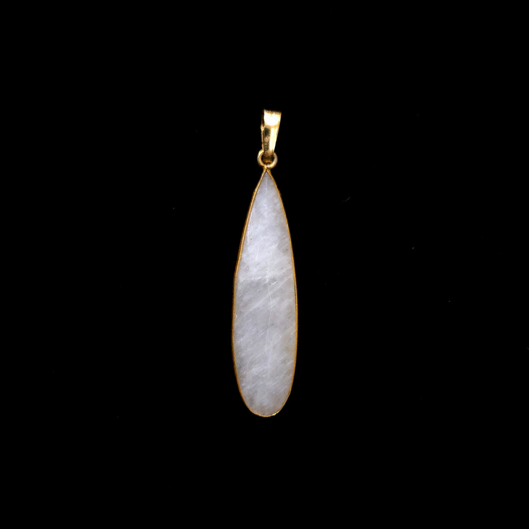 Moonstone-Teardrop Faceted Pendant: 2"