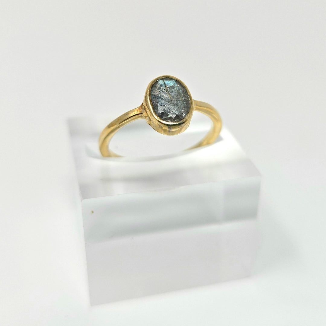 Labradorite Gold Plated Sterling Silver Ring