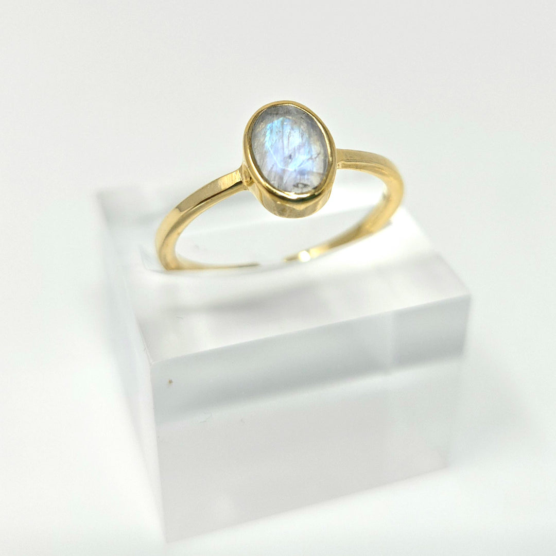 Moonstone Gold Plated Sterling Silver Ring