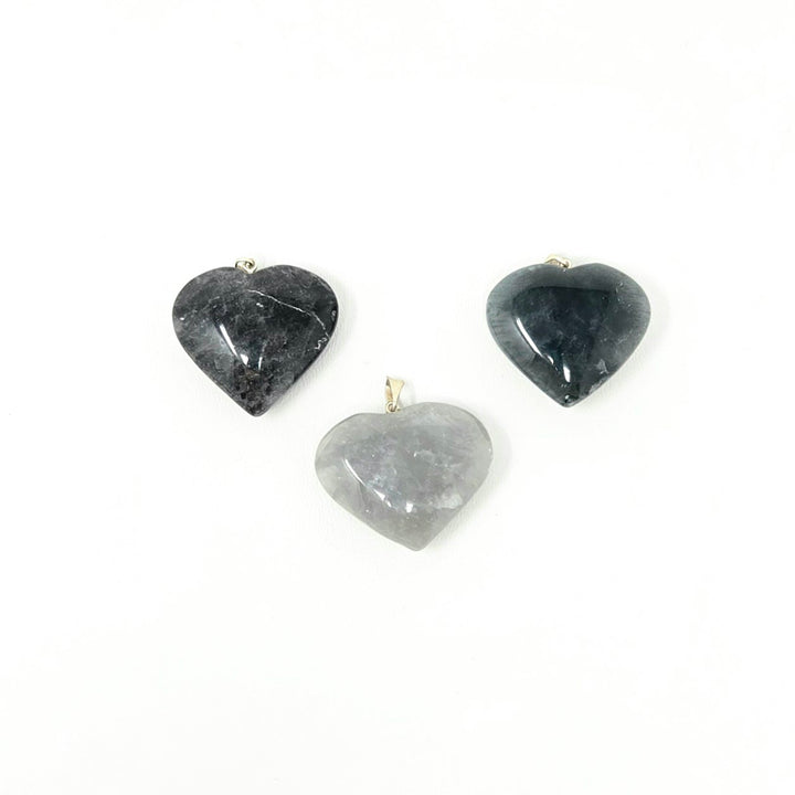 Gray Jasper Heart Pendant Brazil : 25mm