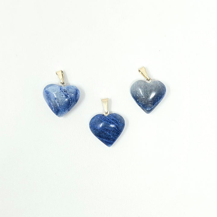 Blue Quartz Pendant Heart Brazil : Xtra Small