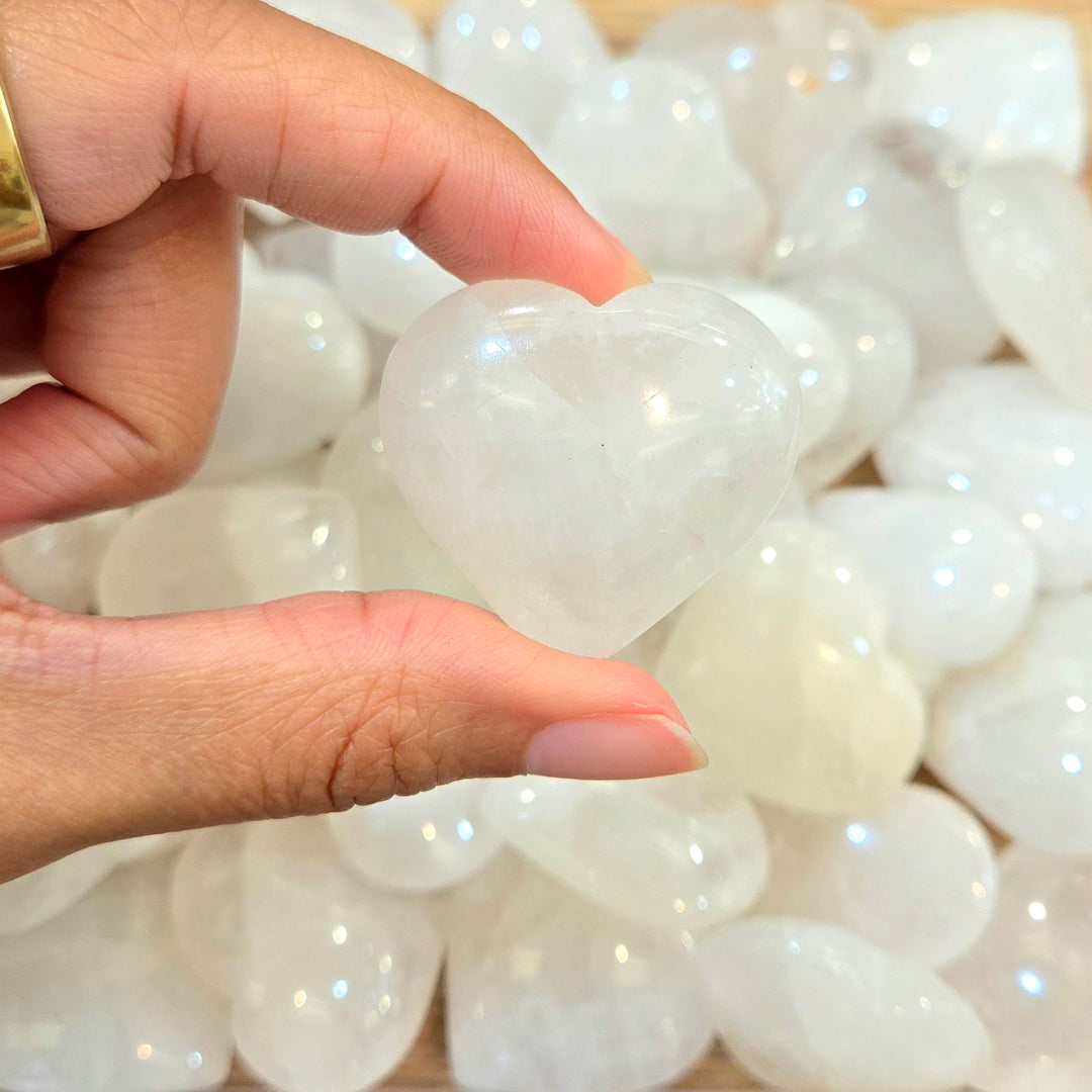 Milky Clear Quartz Gemstone Heart