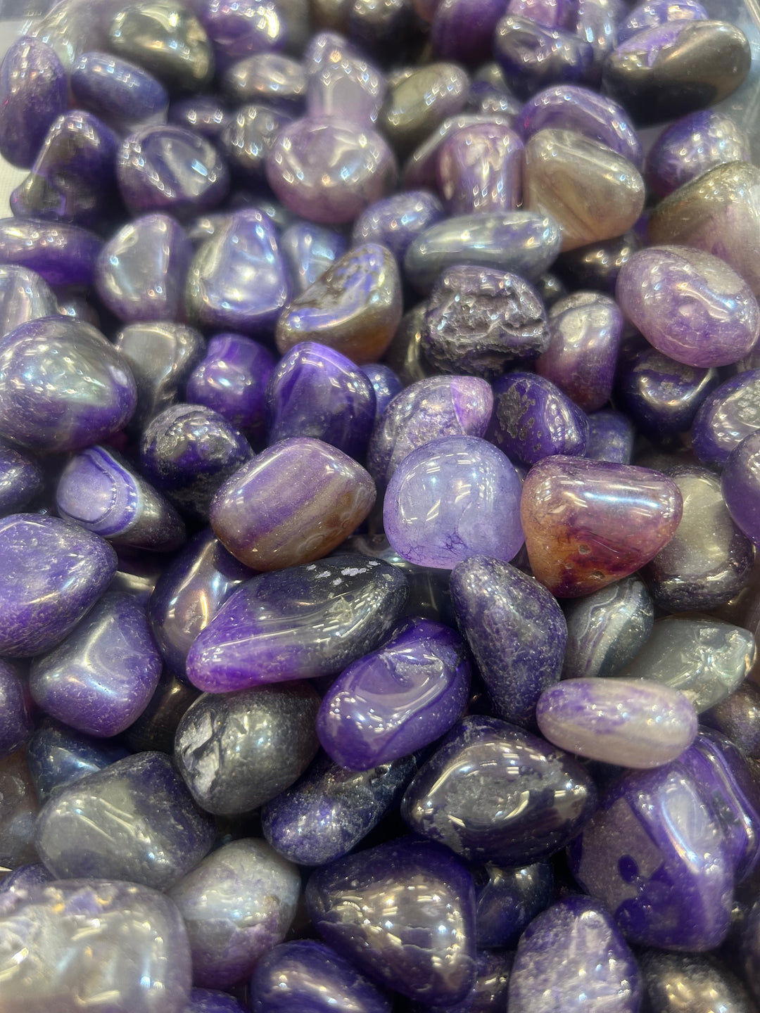 Purple Dyed Agate Tumbled