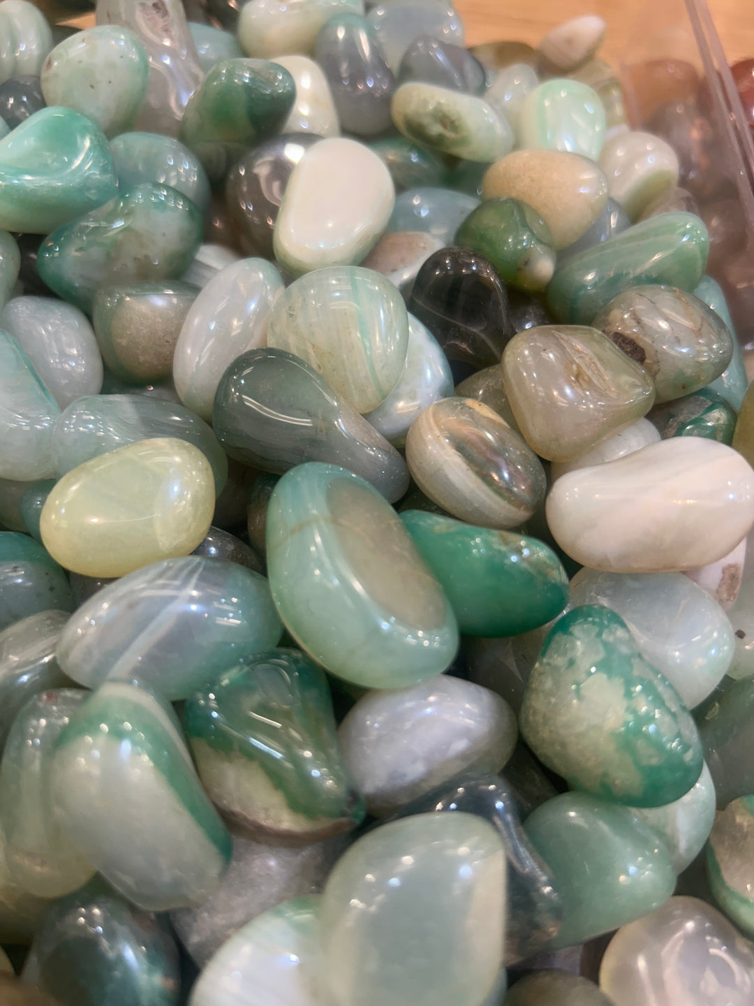 Green Dyed Agate Tumbled
