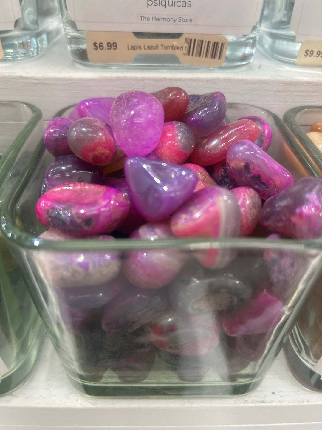 Pink Dyed Agate Tumbled