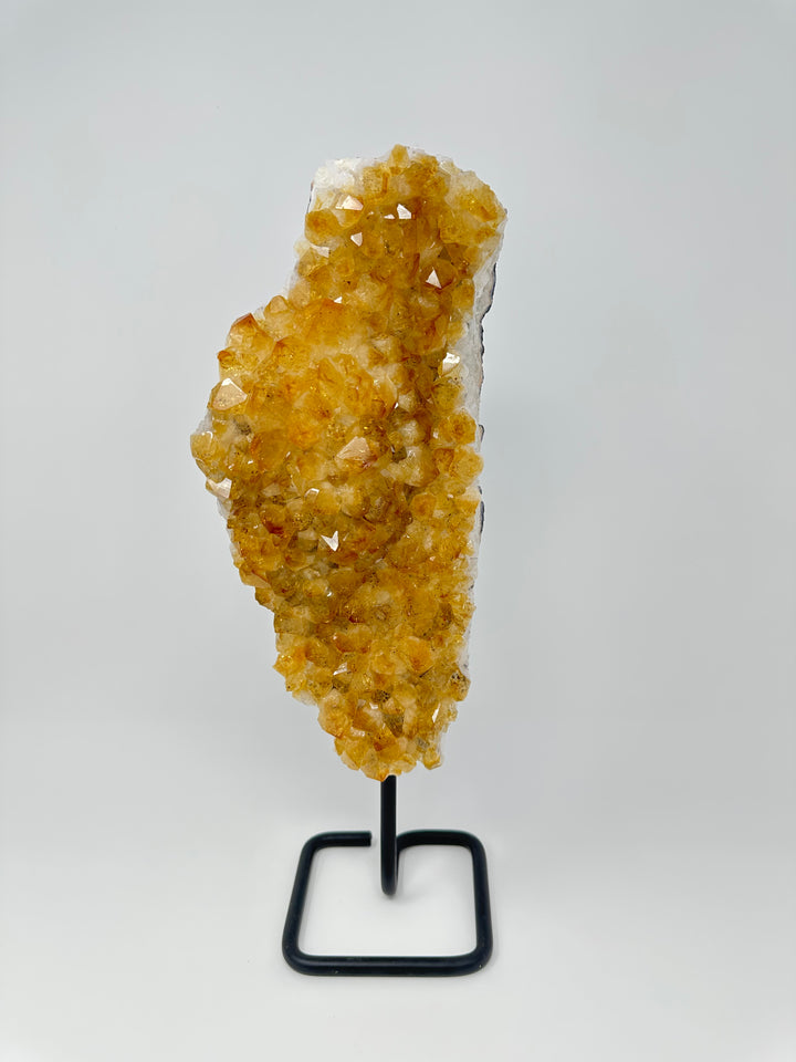Citrine Druze on Metal Base Brazil