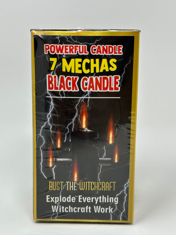 7 Wicks Black Candle - Vela 7 Mechas Tumba Trabajos