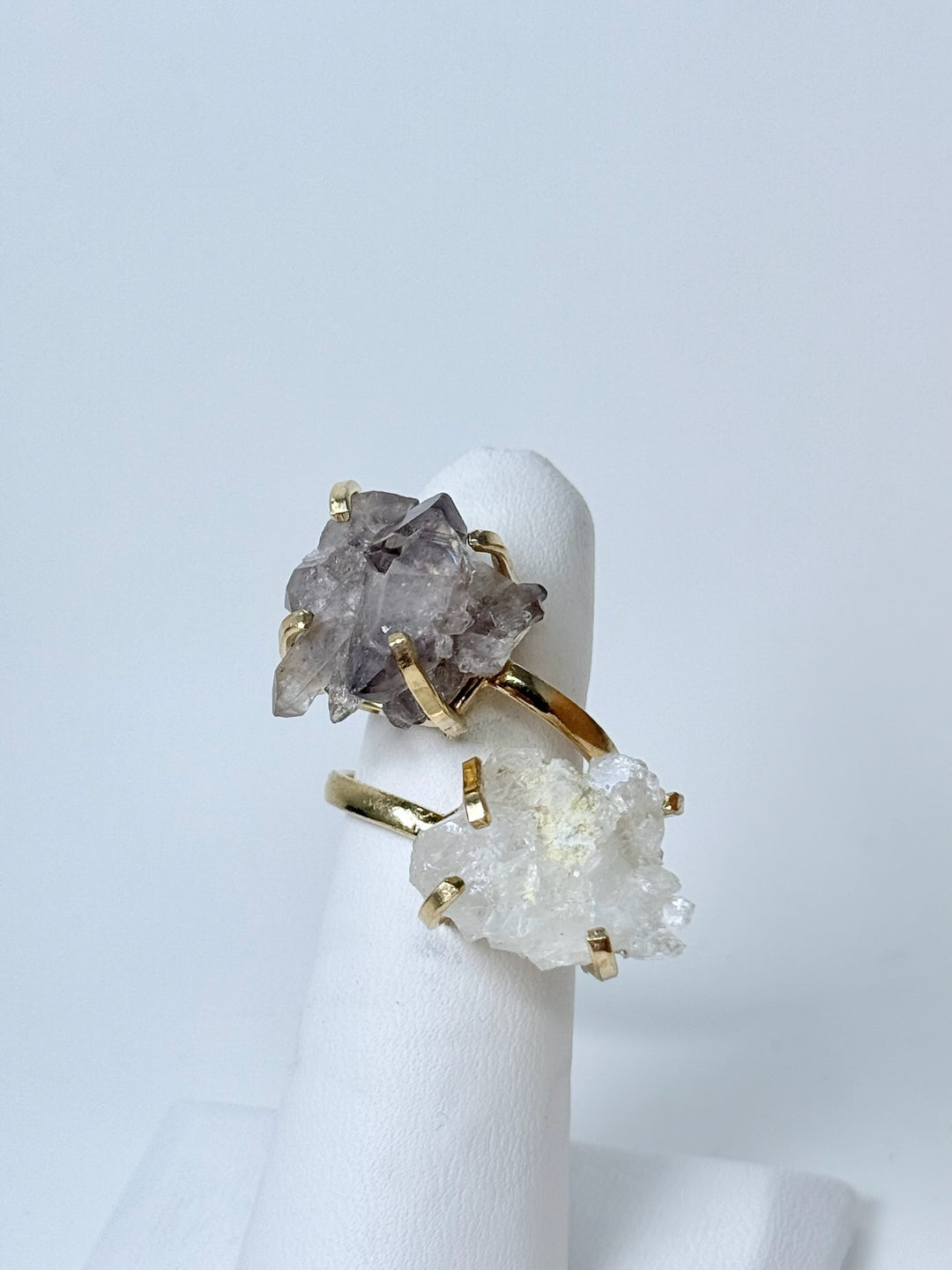 Smoky & Clear Quartz Dual Ring