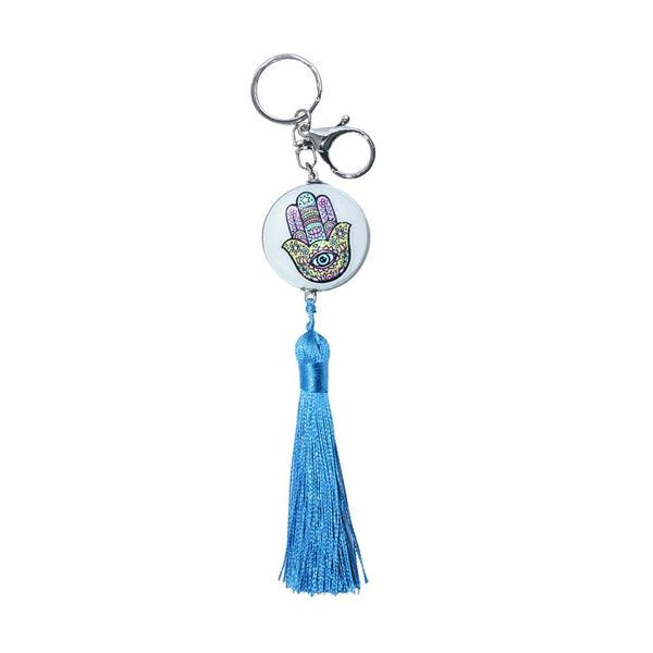 Blue Hamsa Orgonite Key Chain - The Harmony Store