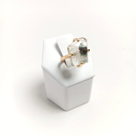 Dendritic Quartz Simple Wire Faceted Ring - The Harmony Store