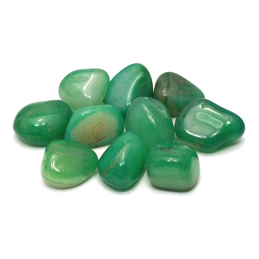 Green Dyed Agate Tumbled