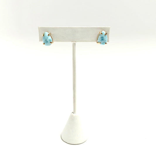 Larimar Cabochon Claw Studs - The Harmony Store