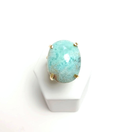 Larimar Cabochon Wire Rings - The Harmony Store