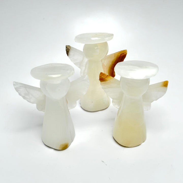 Onyx Angel with Halo 2" Handmade - The Harmony Store