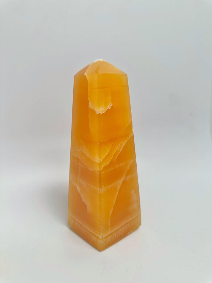 Orange Calcite Obelisk /Tower 800 - 900g - The Harmony Store