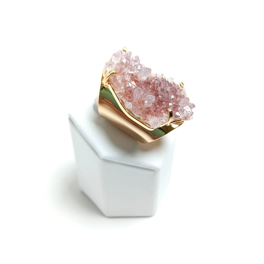 Pink Amethyst Cuff Ring - The Harmony Store