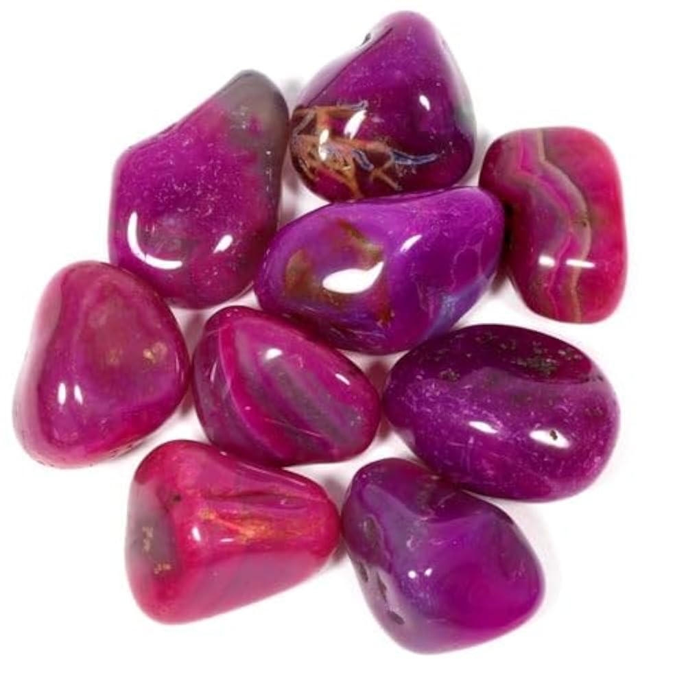 Pink Dyed Agate Tumbled