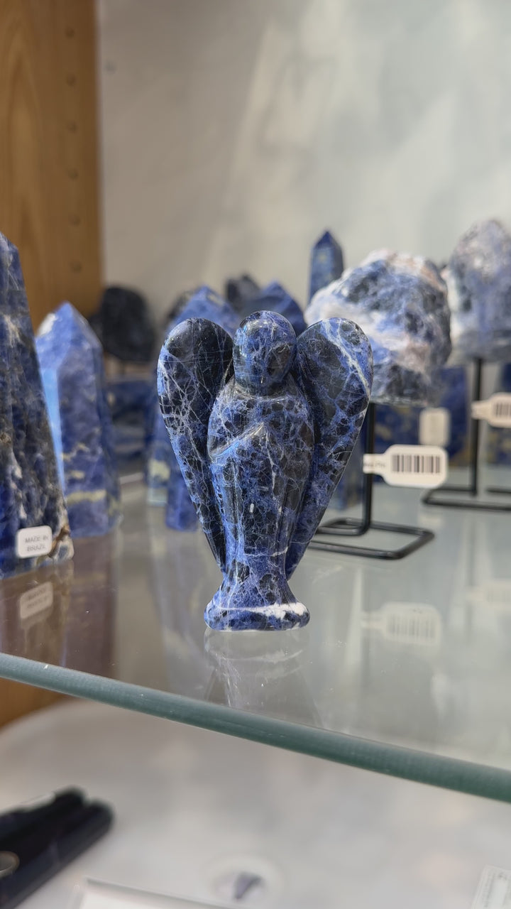 Sodalite Angel Hand Carved Figurine