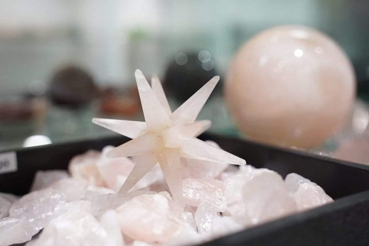 12 Point Quartz Gemstones Merkaba Star Rose Quartz Stones
