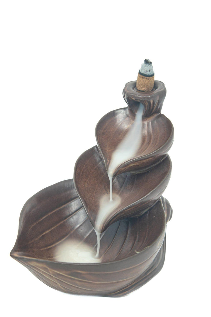 Ceramic Leaf Backflow Incense Burner Incense