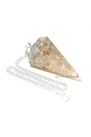Orgonite And Clear Quartz Faceted Pendulum