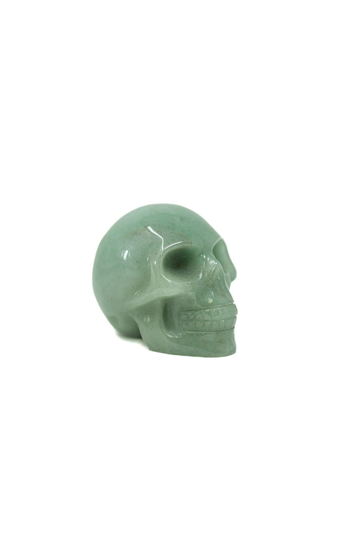 Green Aventurine Skull Hand Carved Crystal Skulls