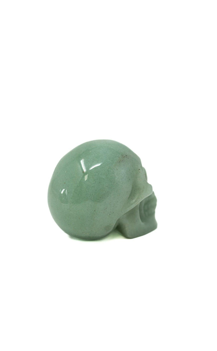 Green Aventurine Skull Hand Carved Crystal Skulls