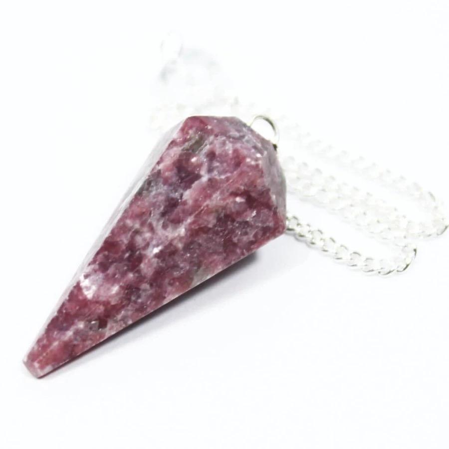 Lepidolite Faceted Pendulum