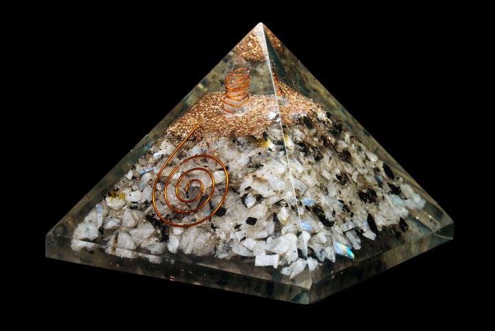Orgonite and Rainbow Moonstone Pyramid
