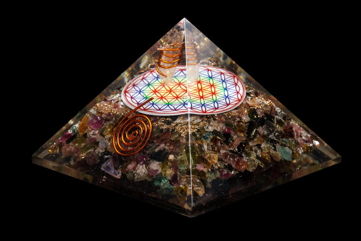 Orgonite and Tourmaline Pyramid 2-3.25"
