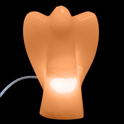 Selenite Angel Lamp Peach Senite crystal