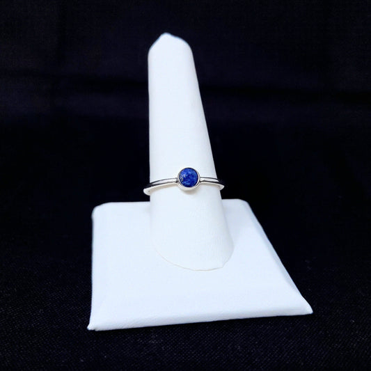 925 Lapis Lazuli Silver Ring-Faceted