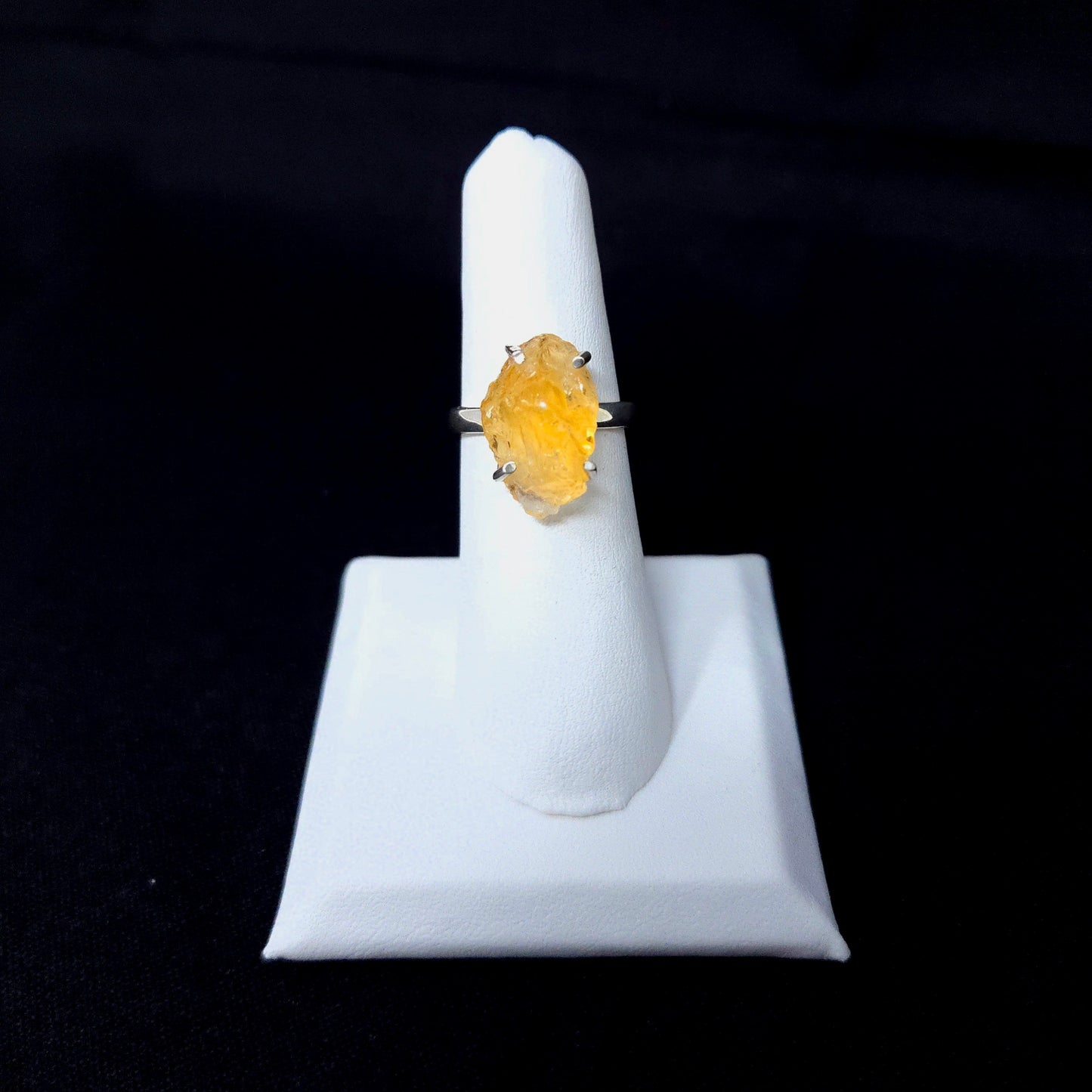 925 Citrine Silver Ring Rough M
