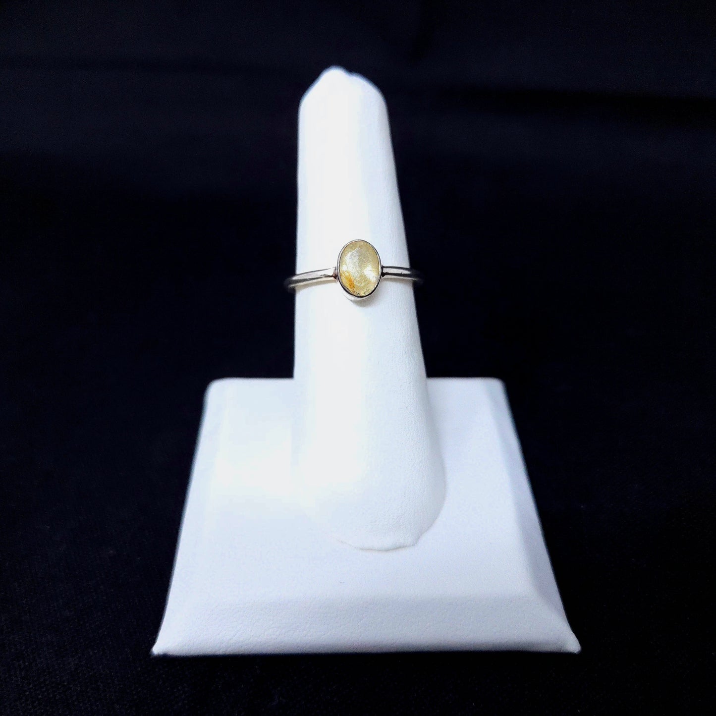 925 Golden Rutilated Ring-Faceted