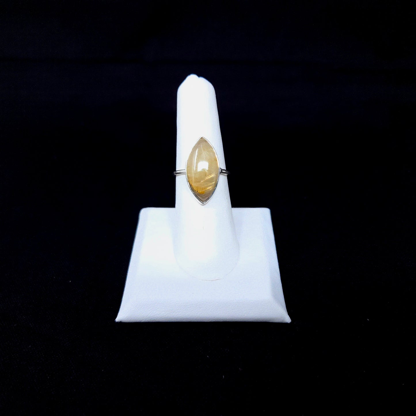 925 Golden Rutilated Ring-Smooth M