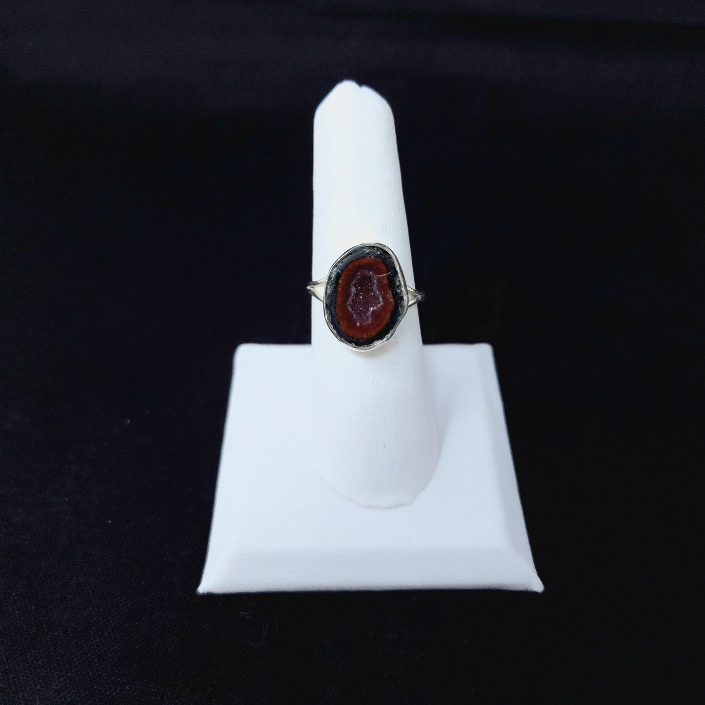 925 Agate Druze Sterling Silver Ring