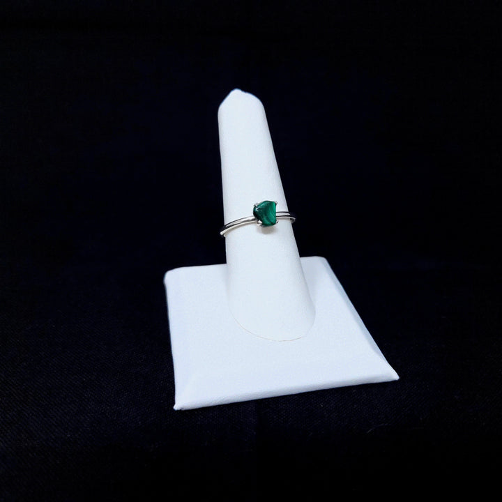 Malachite Sterling Silver Ring (Prong Set)