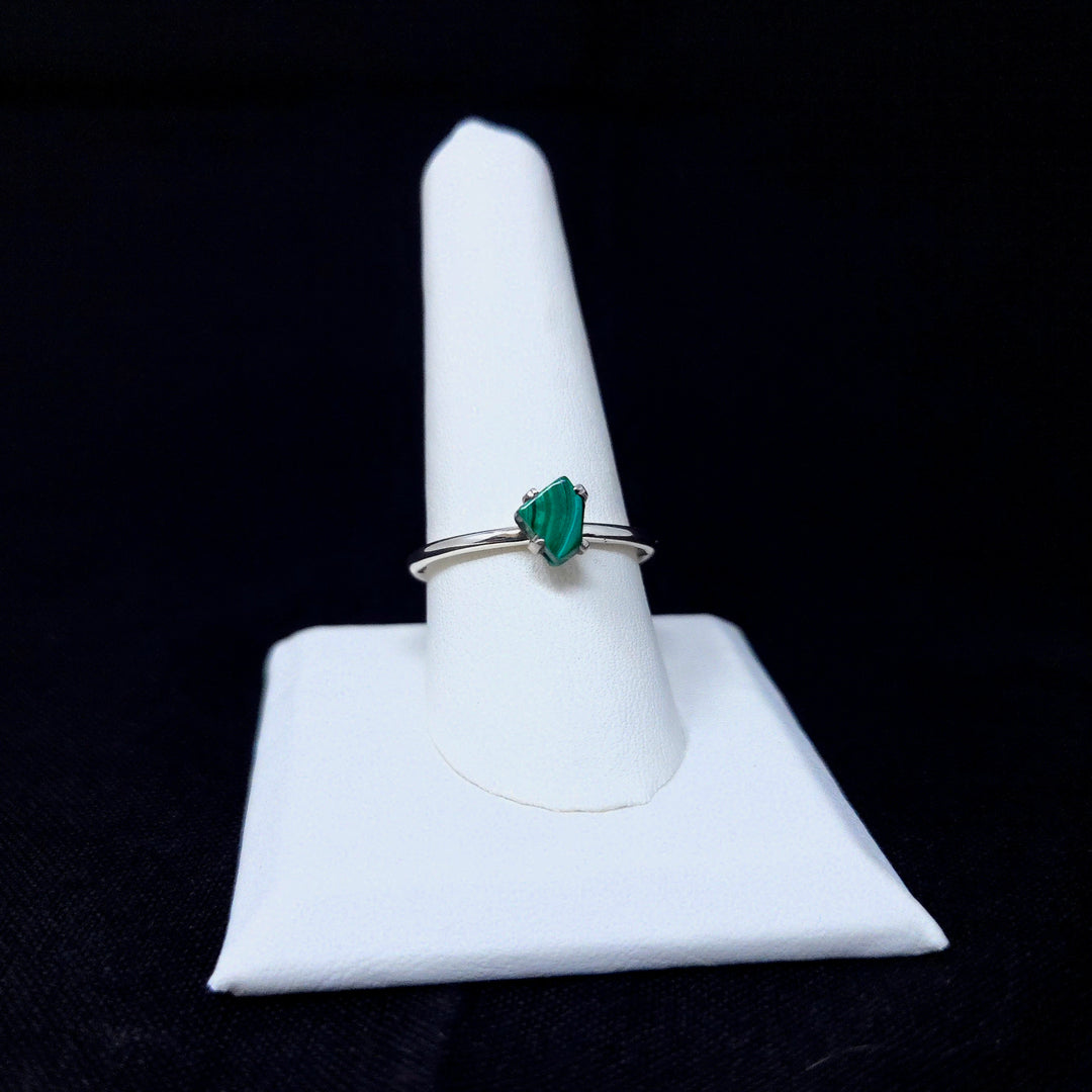 Malachite Sterling Silver Ring (Prong Set)