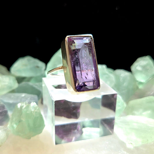 925 Ametrine Silver Ring Faceted L