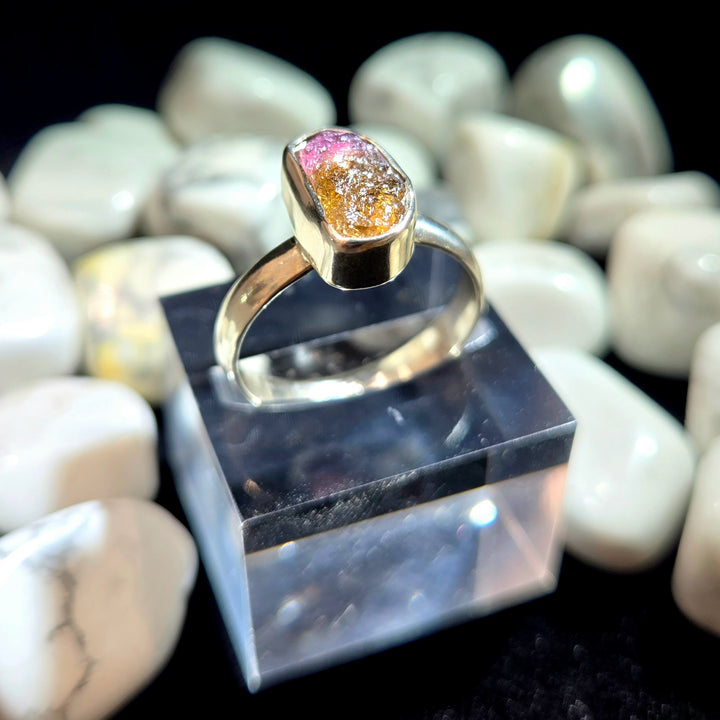 Watermelon Tourmaline Sterling Silver Ring