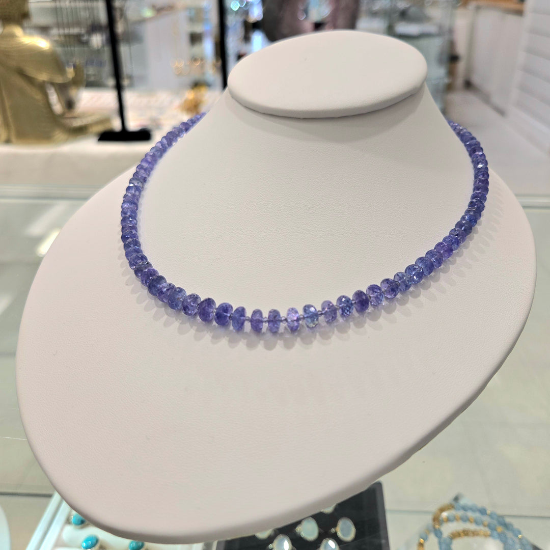 Tanzanite Micro-Faceted Silver Necklace (AAA)