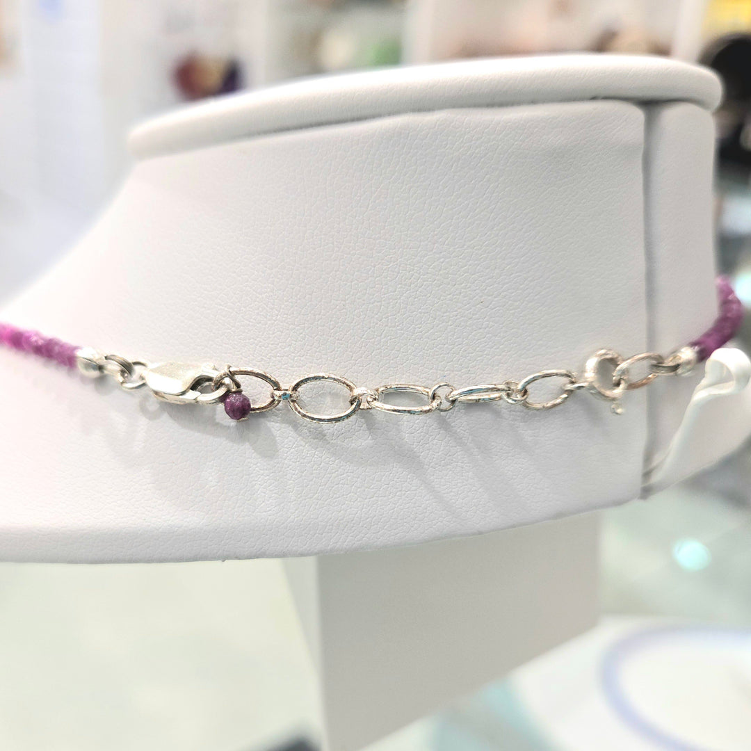Ruby Micro-Faceted Sterling Silver Necklace