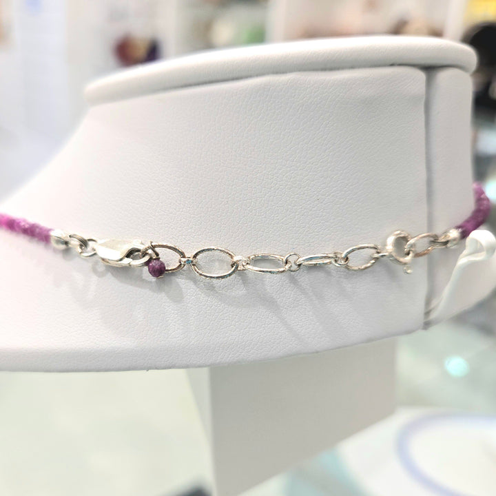 Ruby Micro-Faceted Sterling Silver Necklace