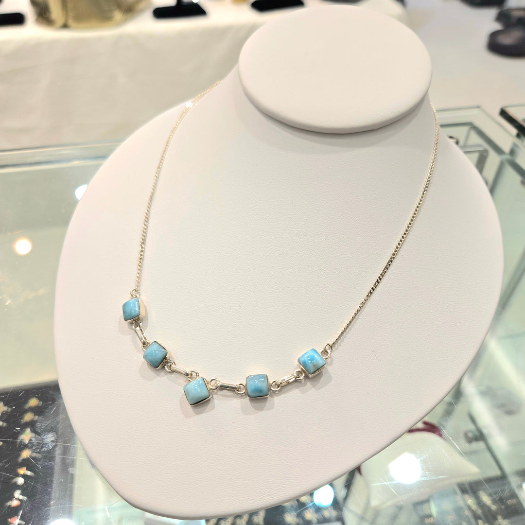 Larimar Chain-Sterling Silver