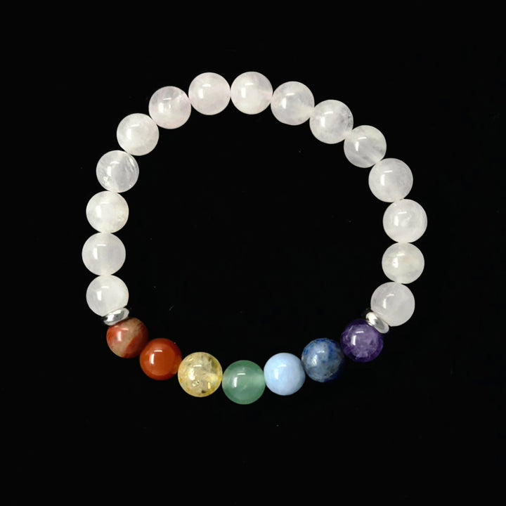 7 Chakra Rose Quartz Bracelet