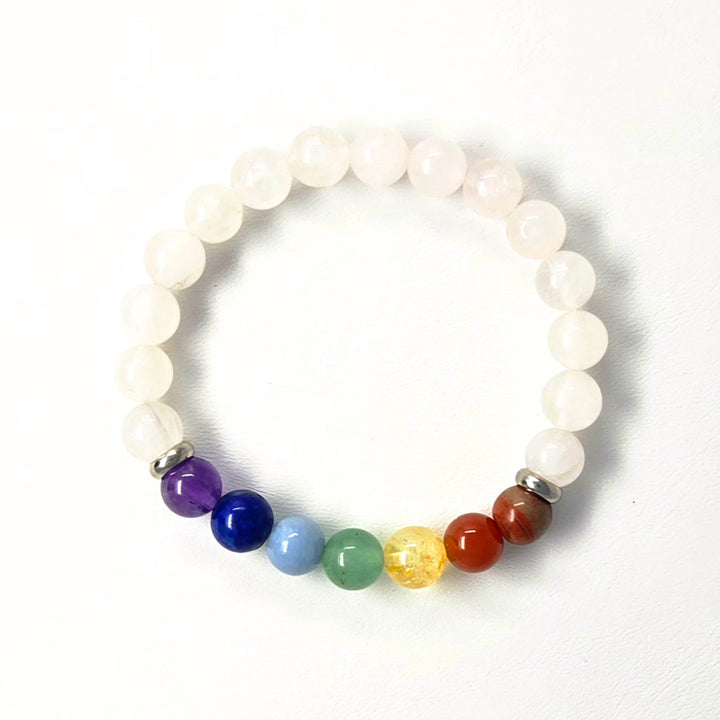 7 Chakra Rose Quartz Bracelet