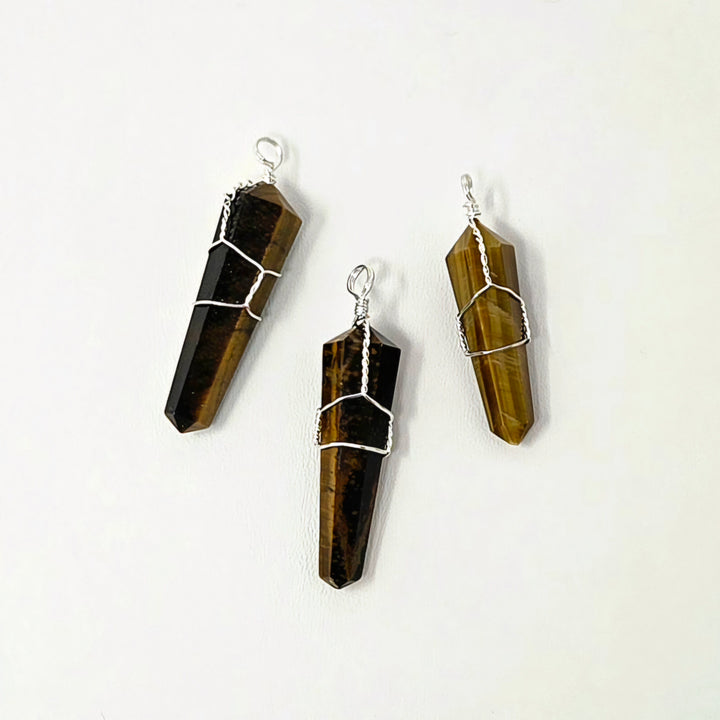 Tiger Eye Wire Wrapped Pendant