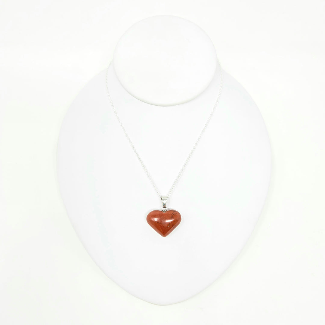 Red Jasper Gemstone Heart Pendant : 3/4"