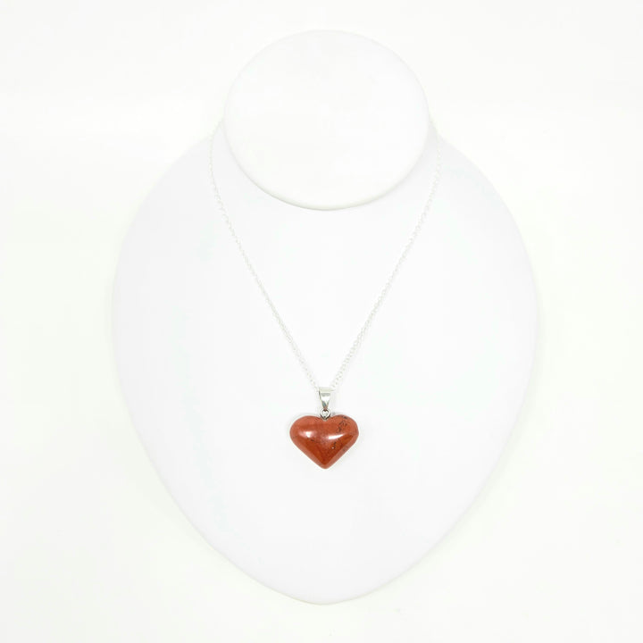 Red Jasper Gemstone Heart Pendant : 3/4"